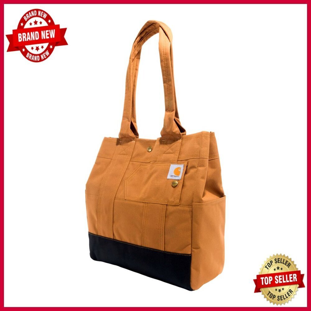 Durable Water Resistant Tote Bag with Snap Closure & Pockets